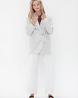 TIBI - Drapey Suiting Liam Blazer,	Stone