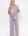 Garment Dyed Seersucker Liam Blazer, Mauve Multi