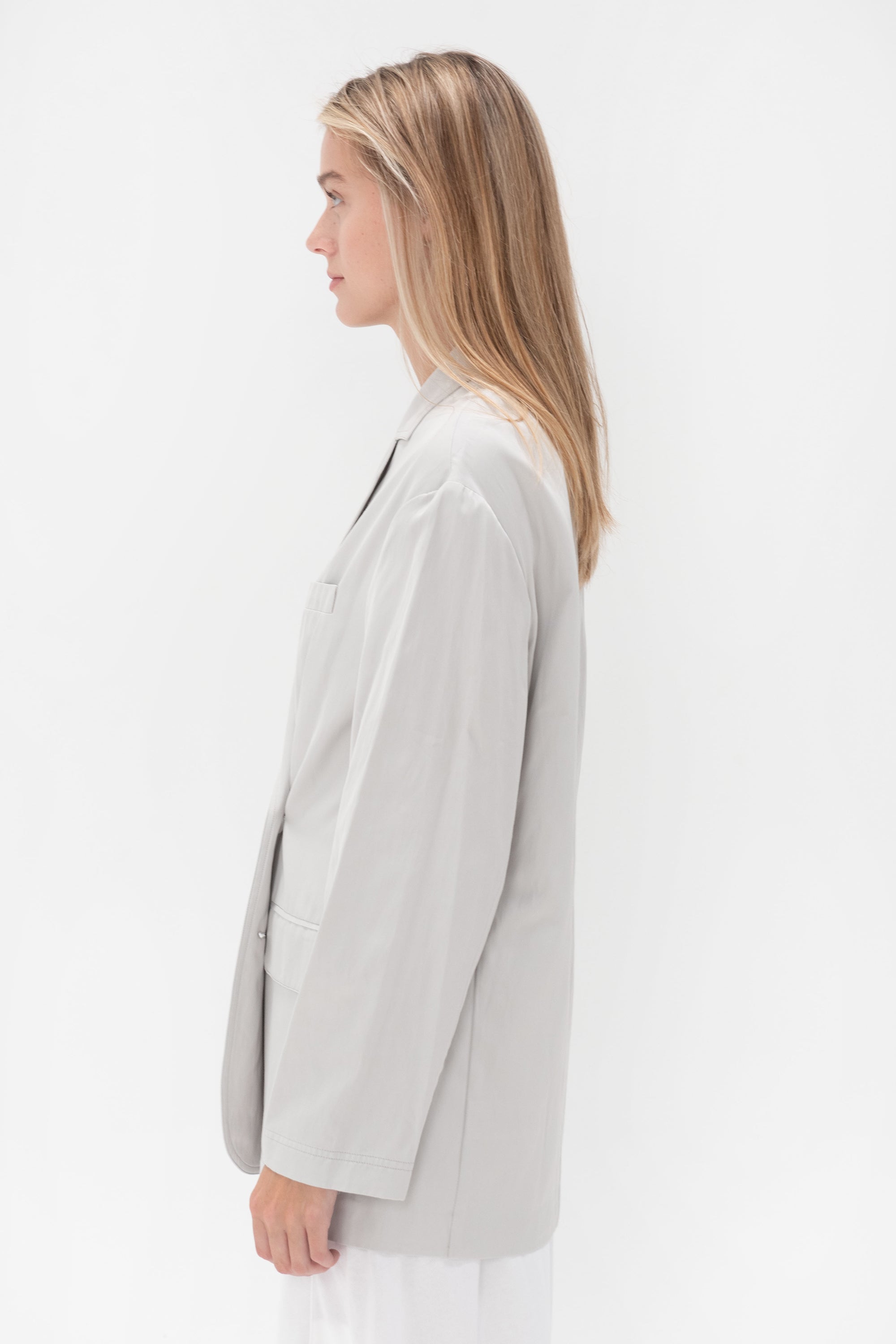 TIBI - Drapey Suiting Liam Blazer,	Stone