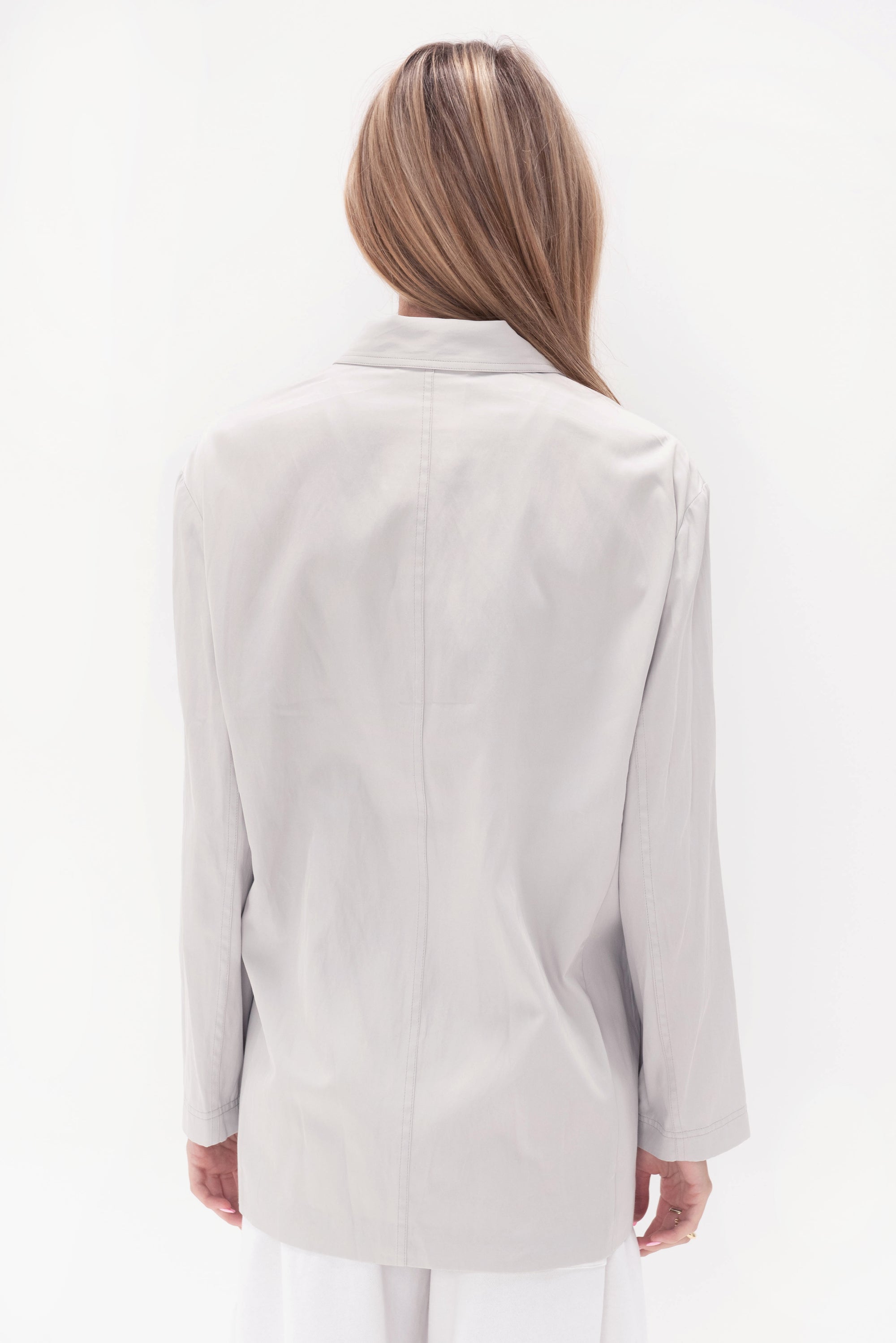 TIBI - Drapey Suiting Liam Blazer,	Stone