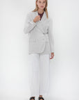 TIBI - Drapey Suiting Liam Blazer,	Stone