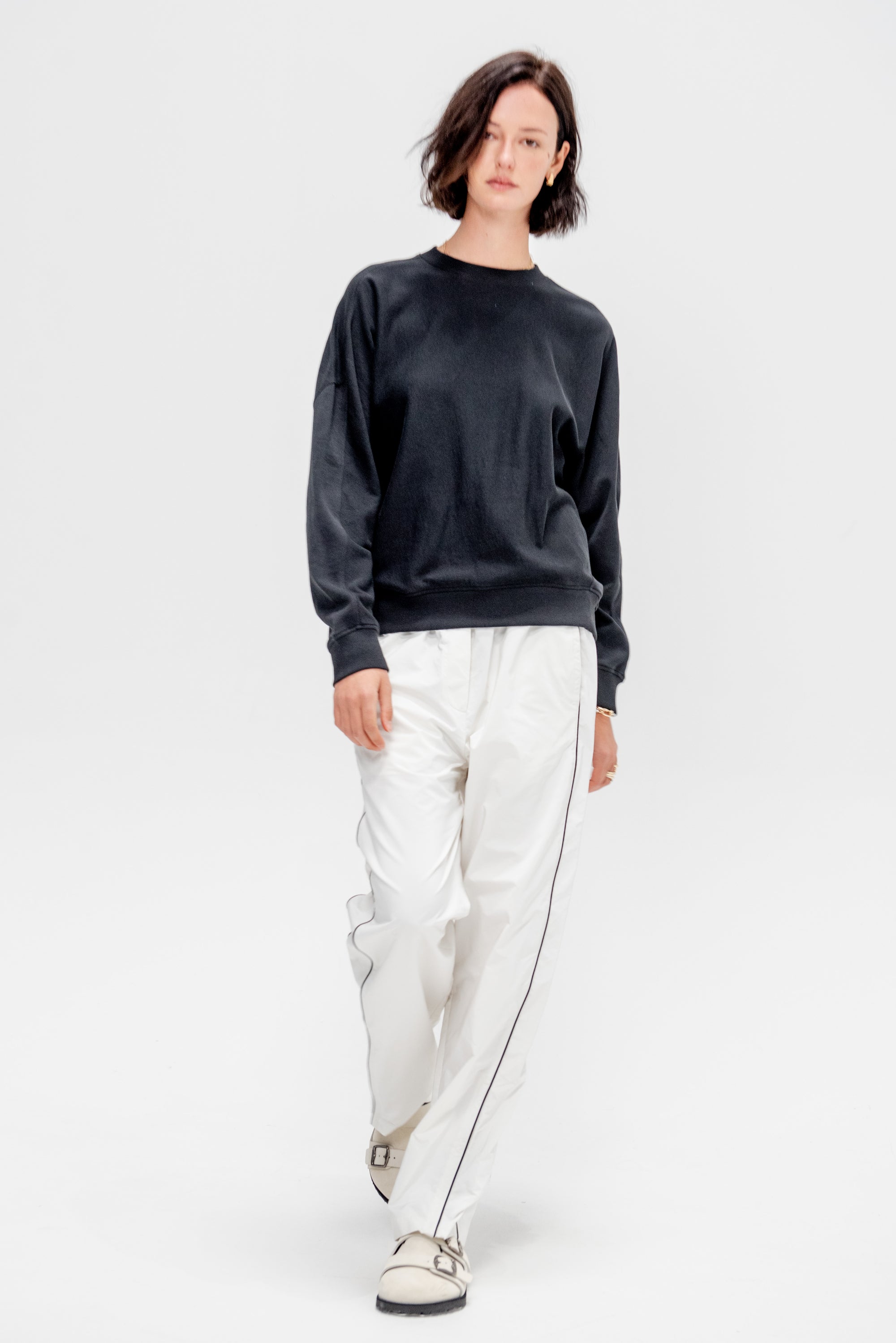 Light Weight Sweatshirting Crewneck Sweatshirt, Black