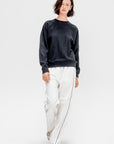 Light Weight Sweatshirting Crewneck Sweatshirt, Black