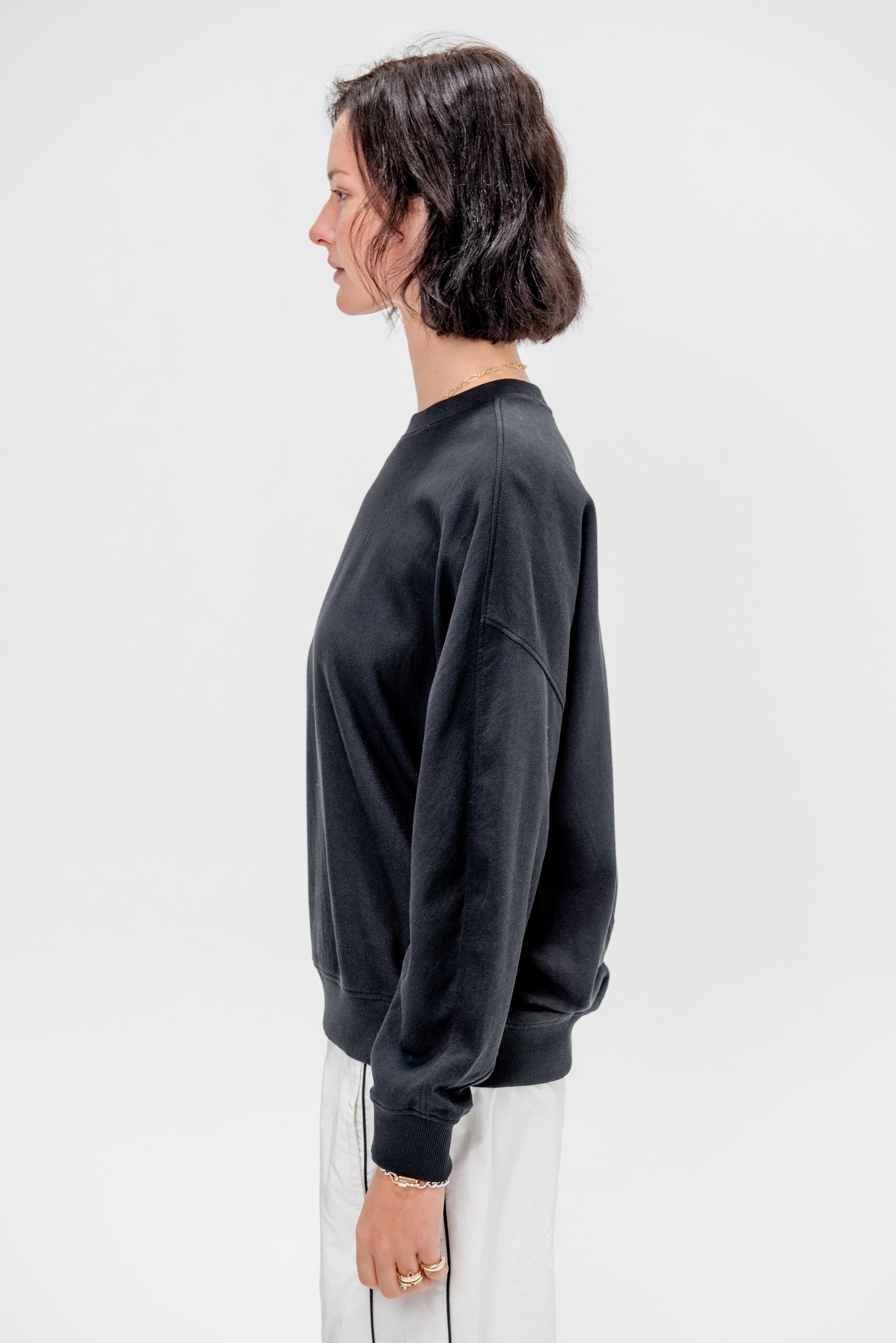 Light Weight Sweatshirting Crewneck Sweatshirt, Black