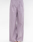 Garment Dyed Seersucker Stella Full Length Pant, Mauve Multi