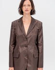 Eco Nylon Max Blazer, Brown