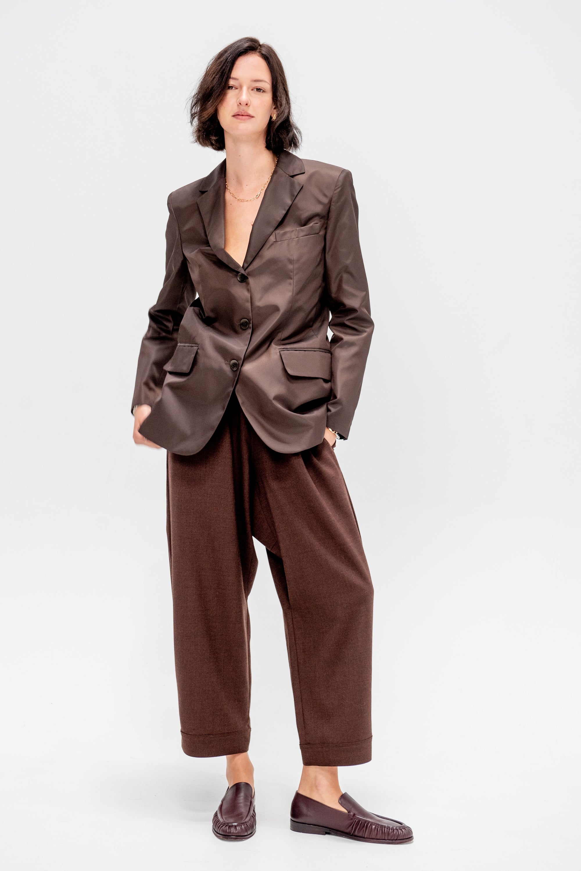 Eco Nylon Max Blazer, Brown