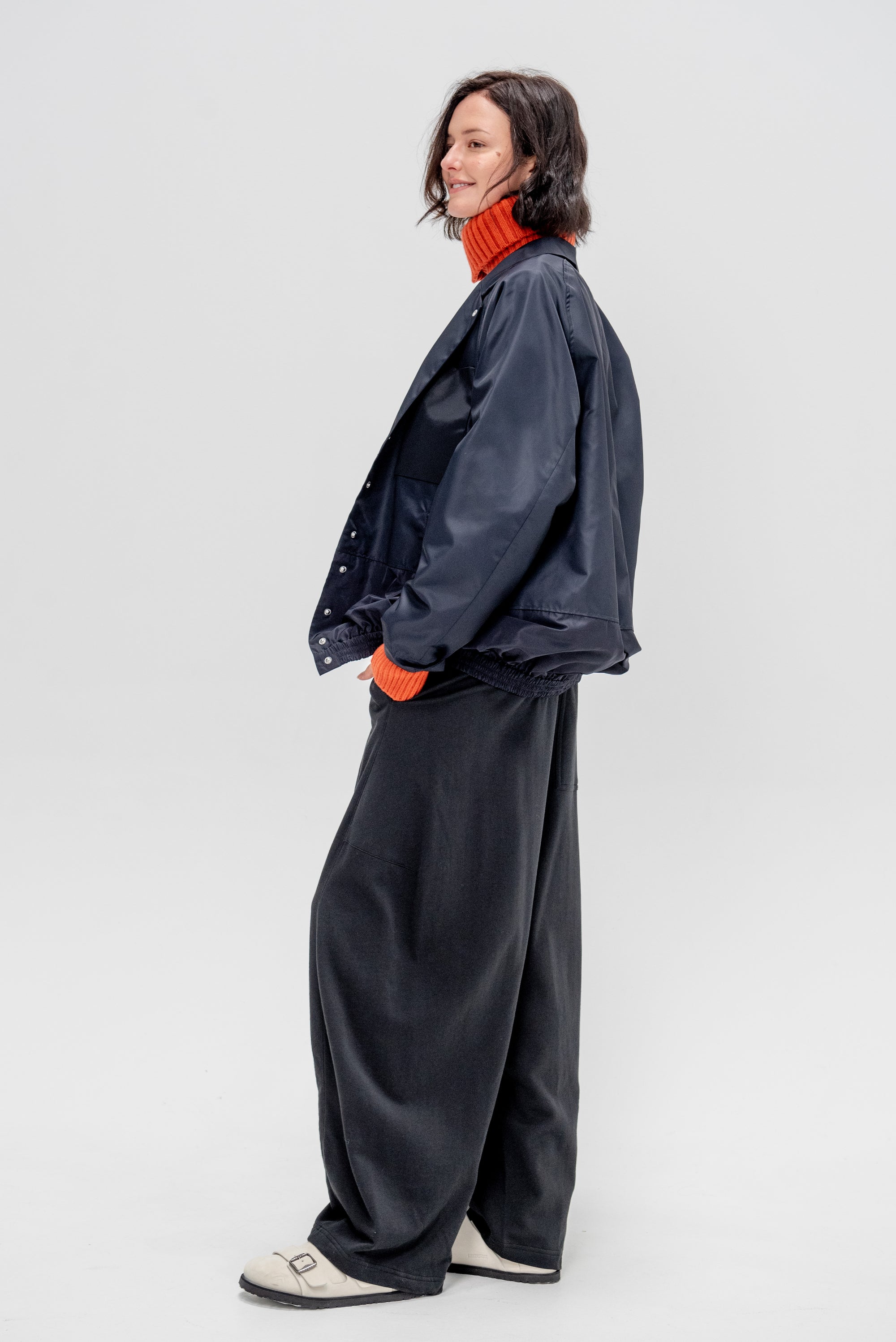 Eco Nylon Bomber Blazer, Navy