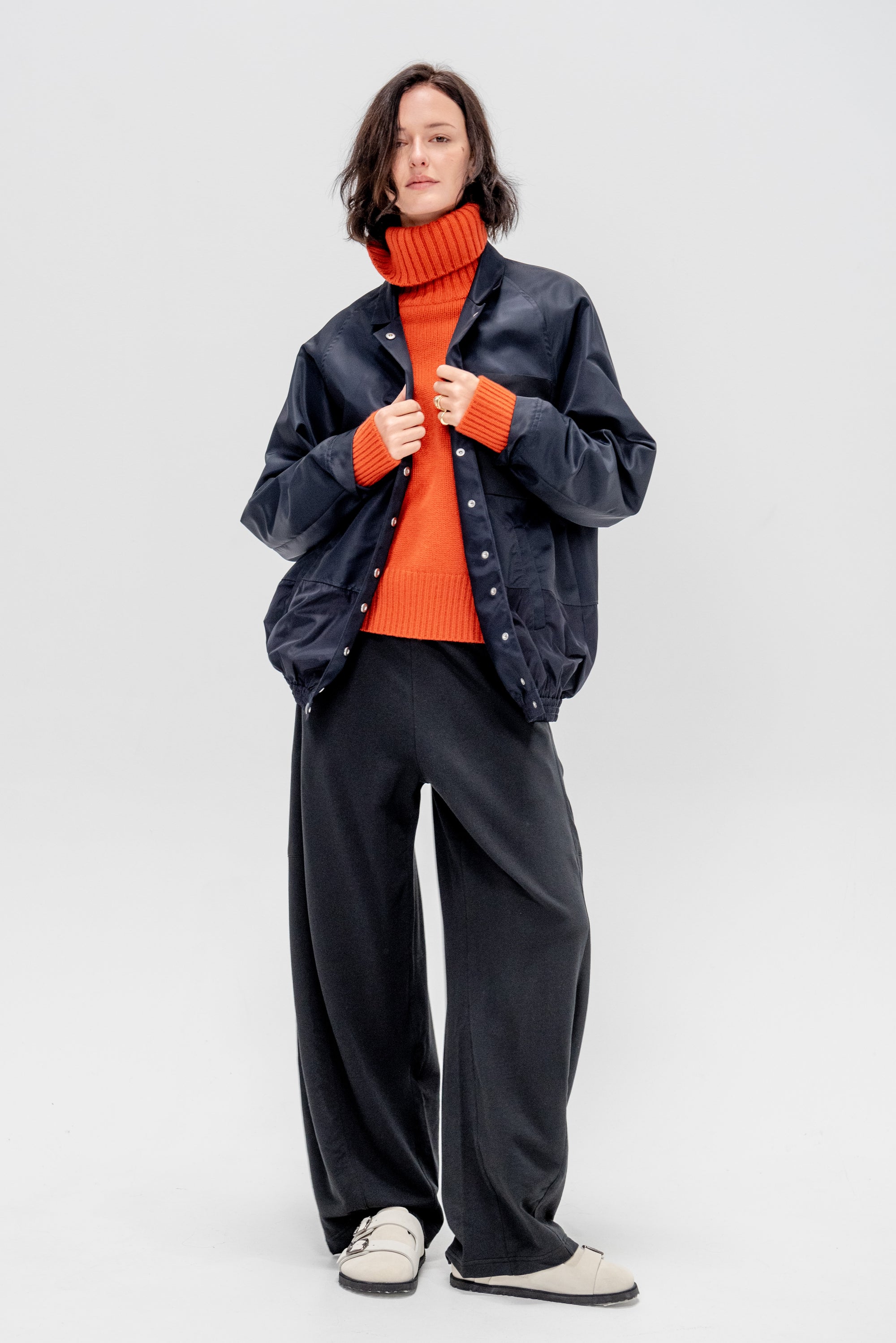 Eco Nylon Bomber Blazer, Navy