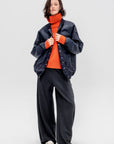 Eco Nylon Bomber Blazer, Navy