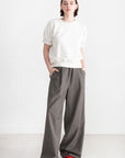 TIBI - Tropical Wool Marit Pull-on Pant, Dark Stone
