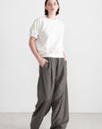 TIBI - Tropical Wool Marit Pull-on Pant, Dark Stone