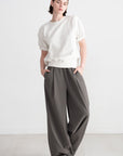 TIBI - Tropical Wool Marit Pull-on Pant, Dark Stone
