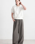 TIBI - Tropical Wool Marit Pull-on Pant, Dark Stone