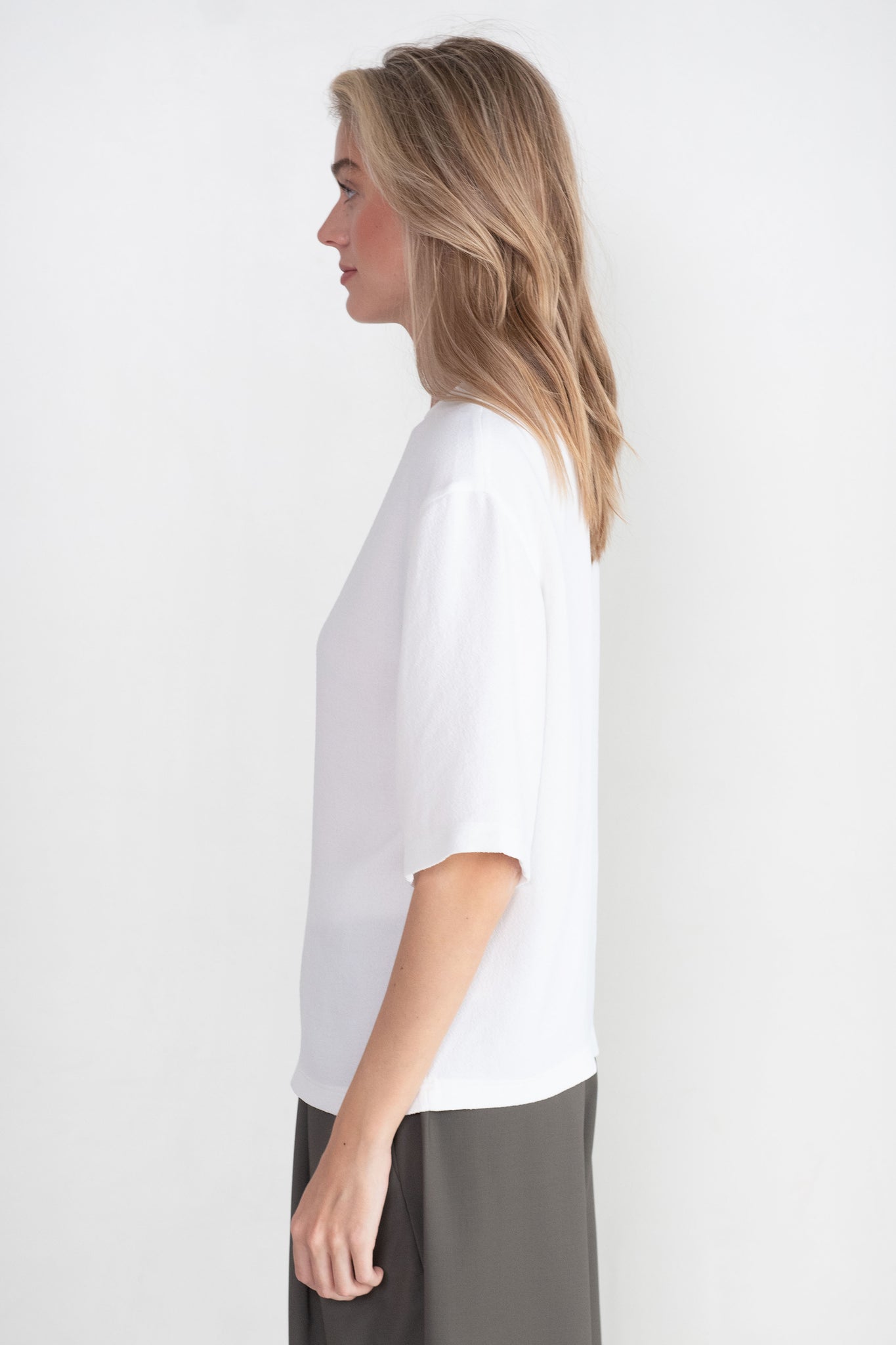 TIBI - Pebble Sable Easy T-Shirt, White