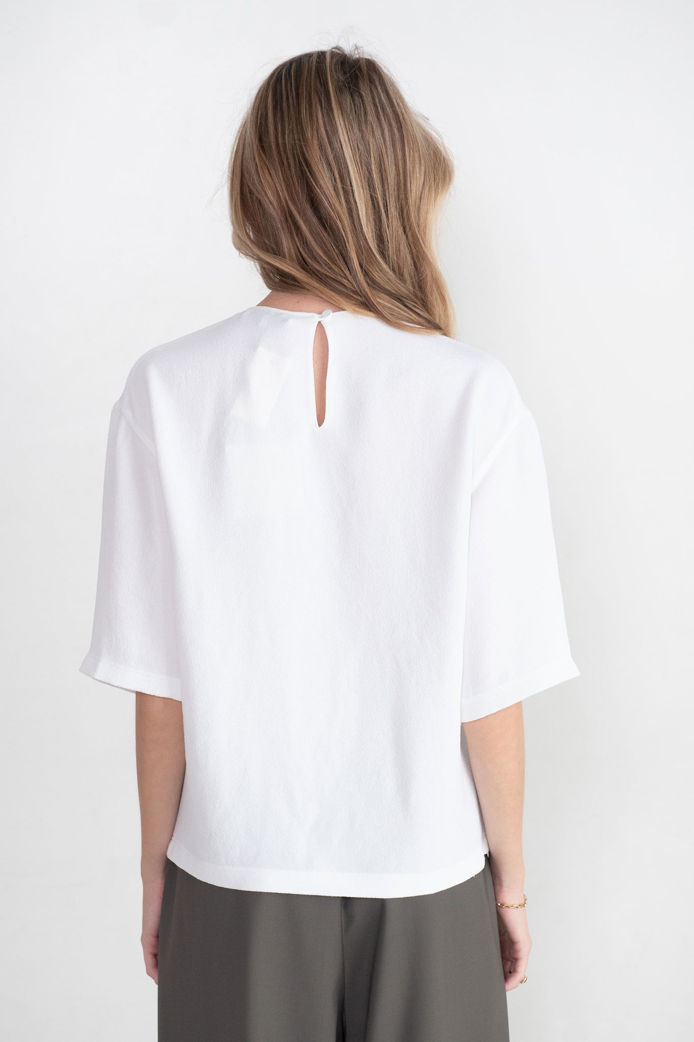 TIBI - Pebble Sable Easy T-Shirt, White