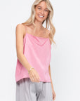 Summer Acetate Crinkle Cami, Pink