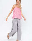 Summer Acetate Crinkle Cami, Pink