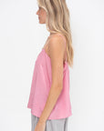 Summer Acetate Crinkle Cami, Pink