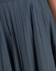 TIBI - Oliver Cotton Stretch Tricotine Pintucked Skirt, Slate Blue