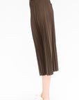 Nylon Pleating Sunray Pull On Skirt, Brown