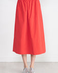 TIBI - Nylon Pull On Full Skirt, Red
