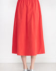 TIBI - Nylon Pull On Full Skirt, Red