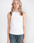 TIBI - Ribbed T-Shirt Tank, White