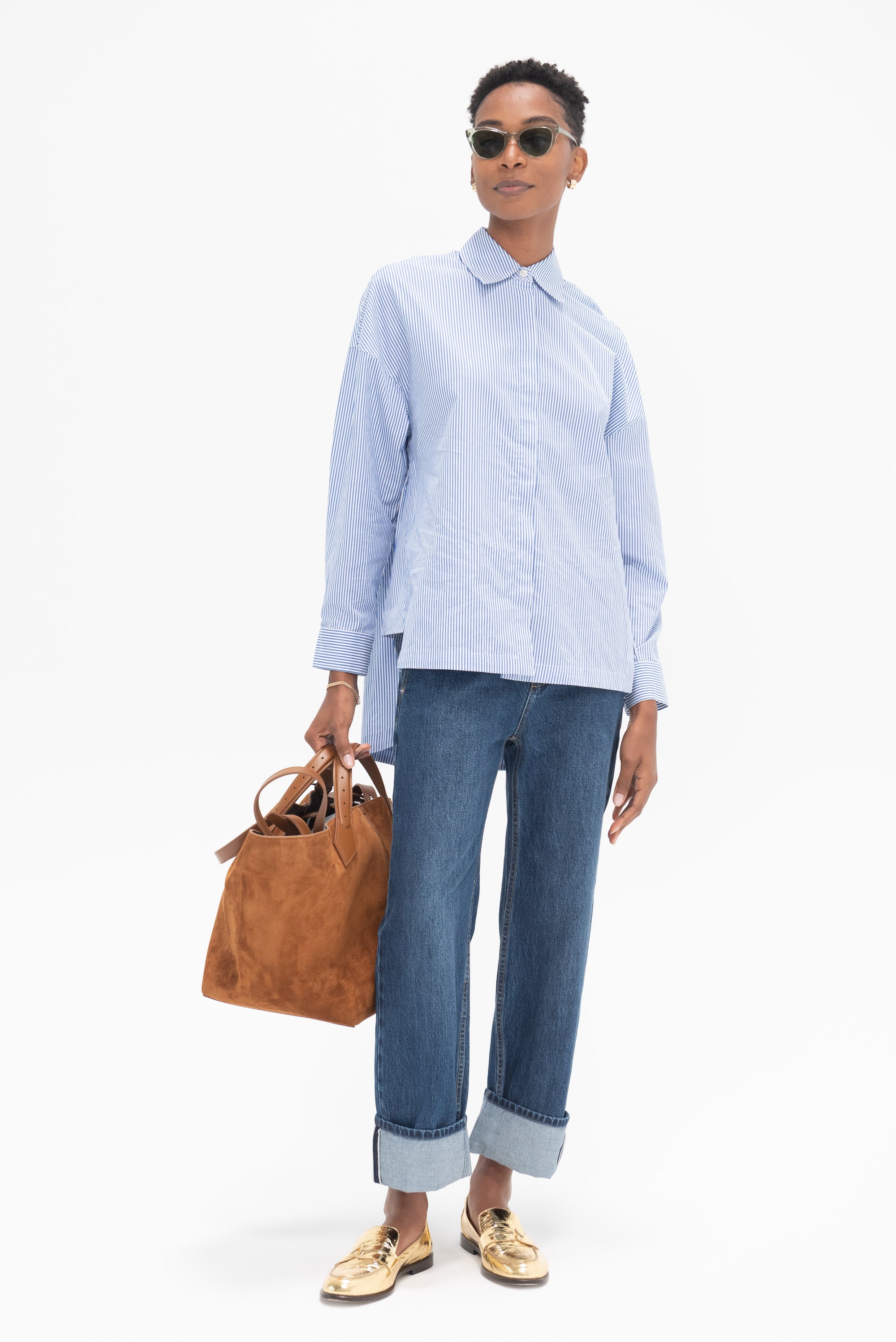 TIBI - Selvage Denim Alec Slouch Jean, Dark Denim