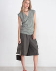 TIBI - Cashmere Silk Blend Sleeveless Button Down Sweater, Pumice Grey