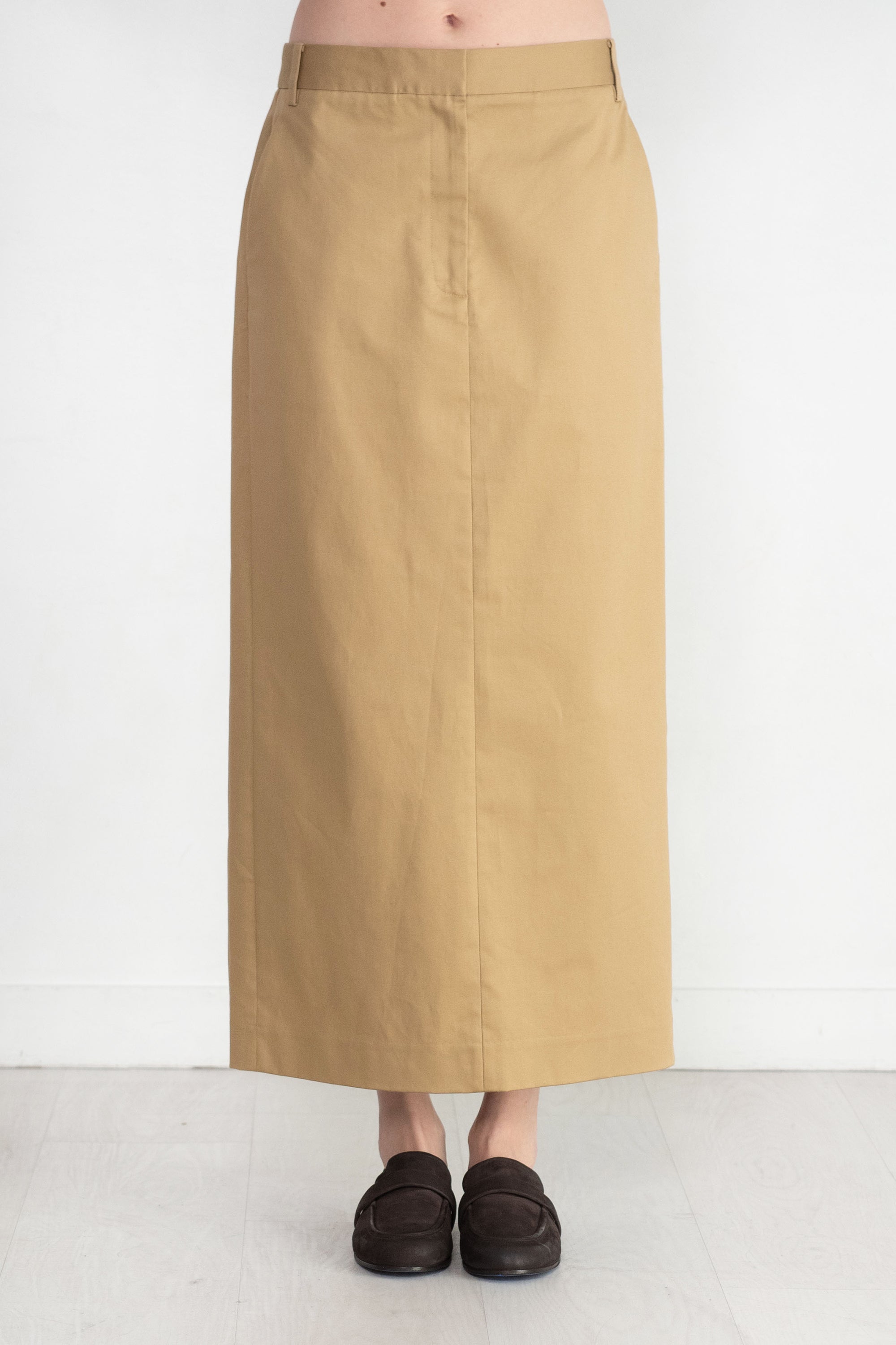 TIBI - Chino Maxi Skirt, Tan