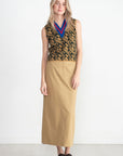 TIBI - Chino Maxi Skirt, Tan