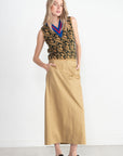 TIBI - Chino Maxi Skirt, Tan