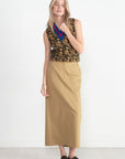 TIBI - Chino Maxi Skirt, Tan