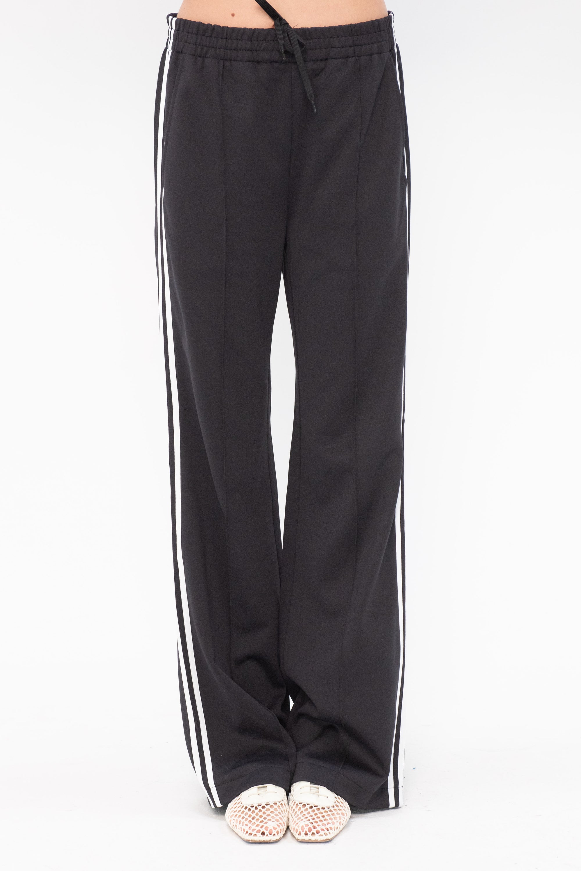TIBI - Active Knit Scottie Striped Jogger, Black Multi
