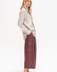 Silk Voile Easy Tuxedo Shirt, Stone