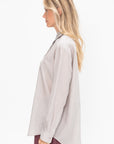 Silk Voile Easy Tuxedo Shirt, Stone