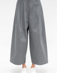Bio Twill Triple Pleat Cropped Pant, Grey