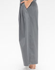 Bio Twill Triple Pleat Cropped Pant, Grey
