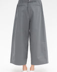 Bio Twill Triple Pleat Cropped Pant, Grey