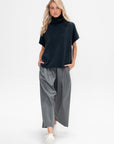 Bio Twill Triple Pleat Cropped Pant, Grey