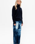 Tie Dye Denim Tuck Jean - Short, Blue Multi