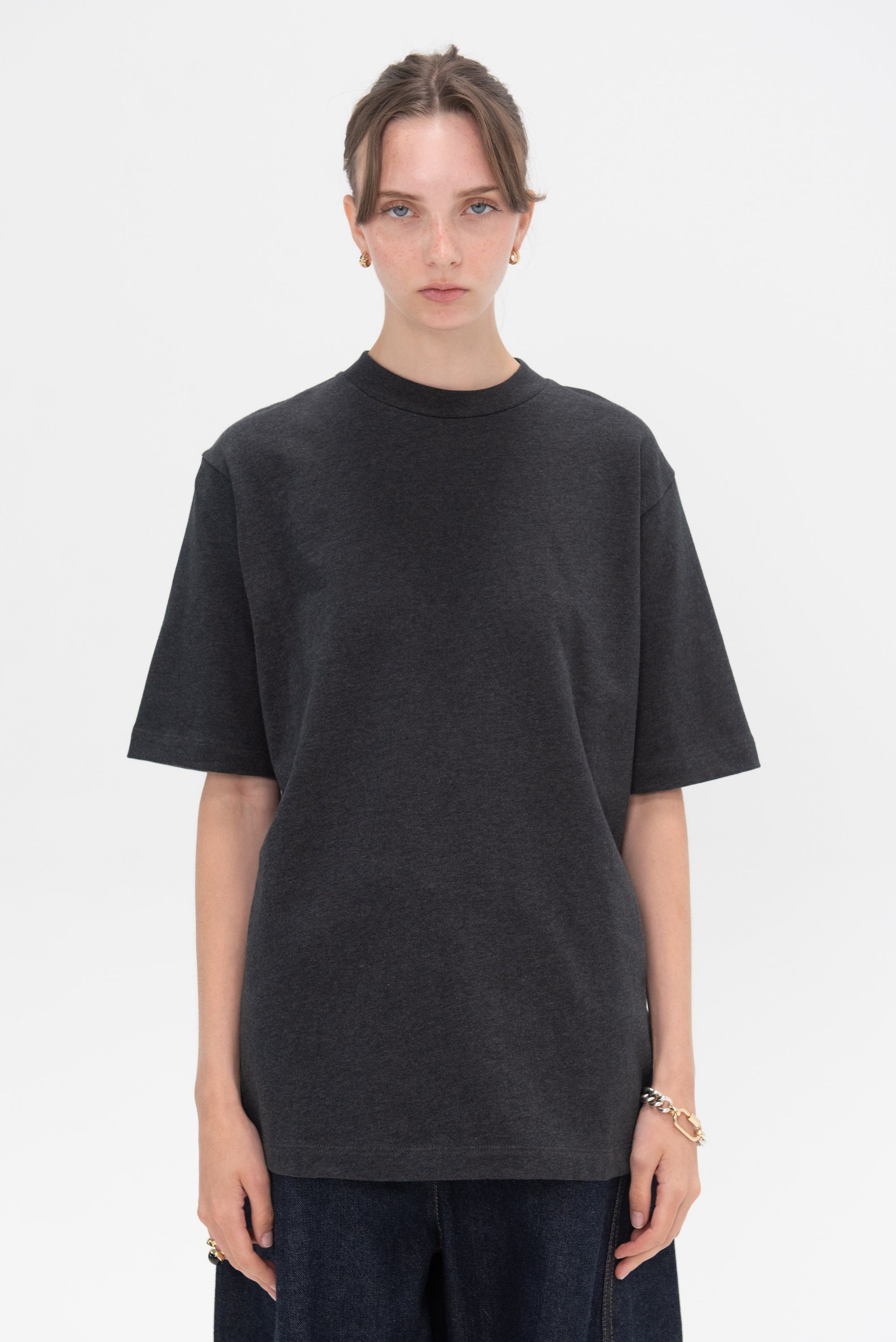 TIBI - Perfect Unisex T-Shirt, Charcoal Grey