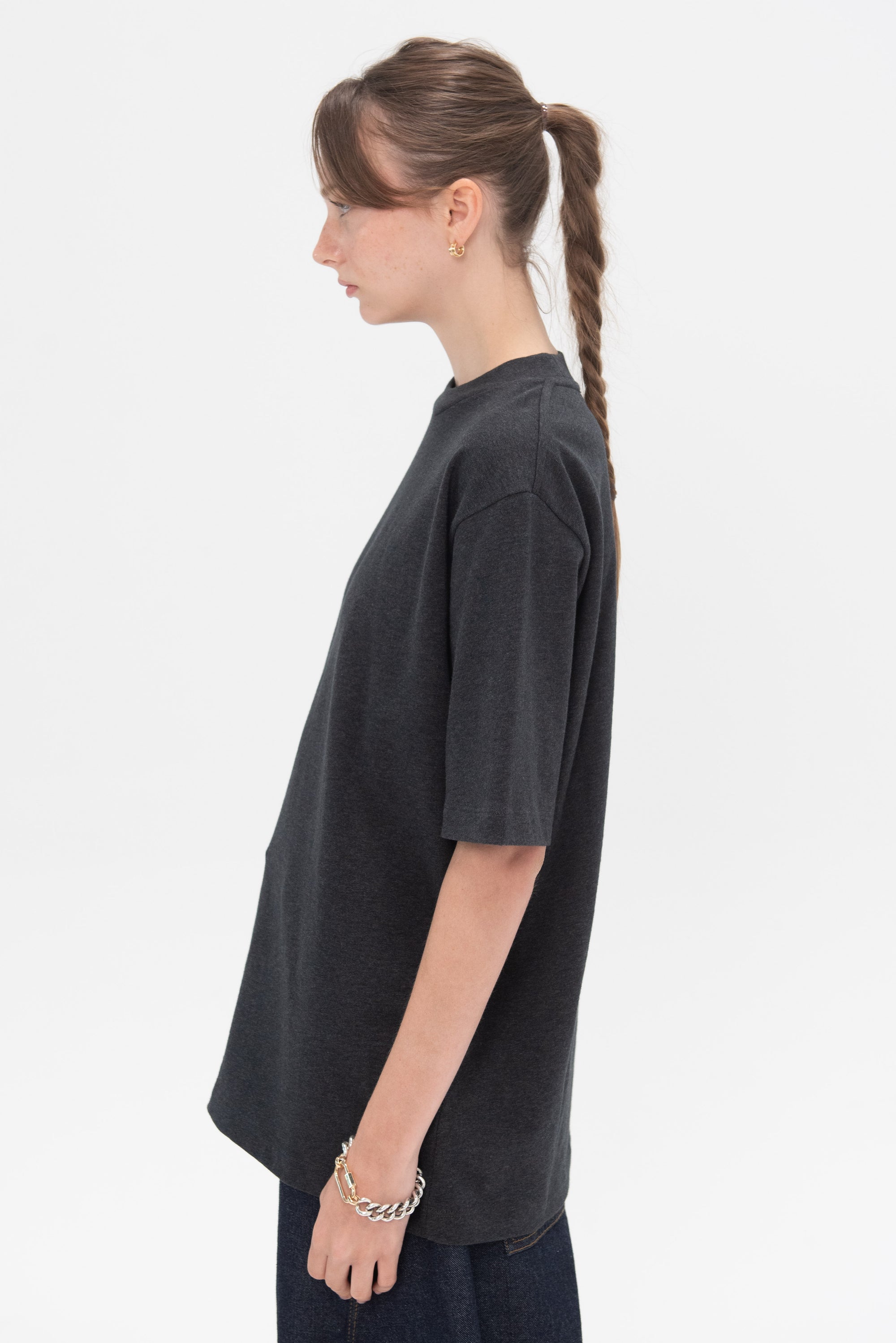 TIBI - Perfect Unisex T-Shirt, Charcoal Grey
