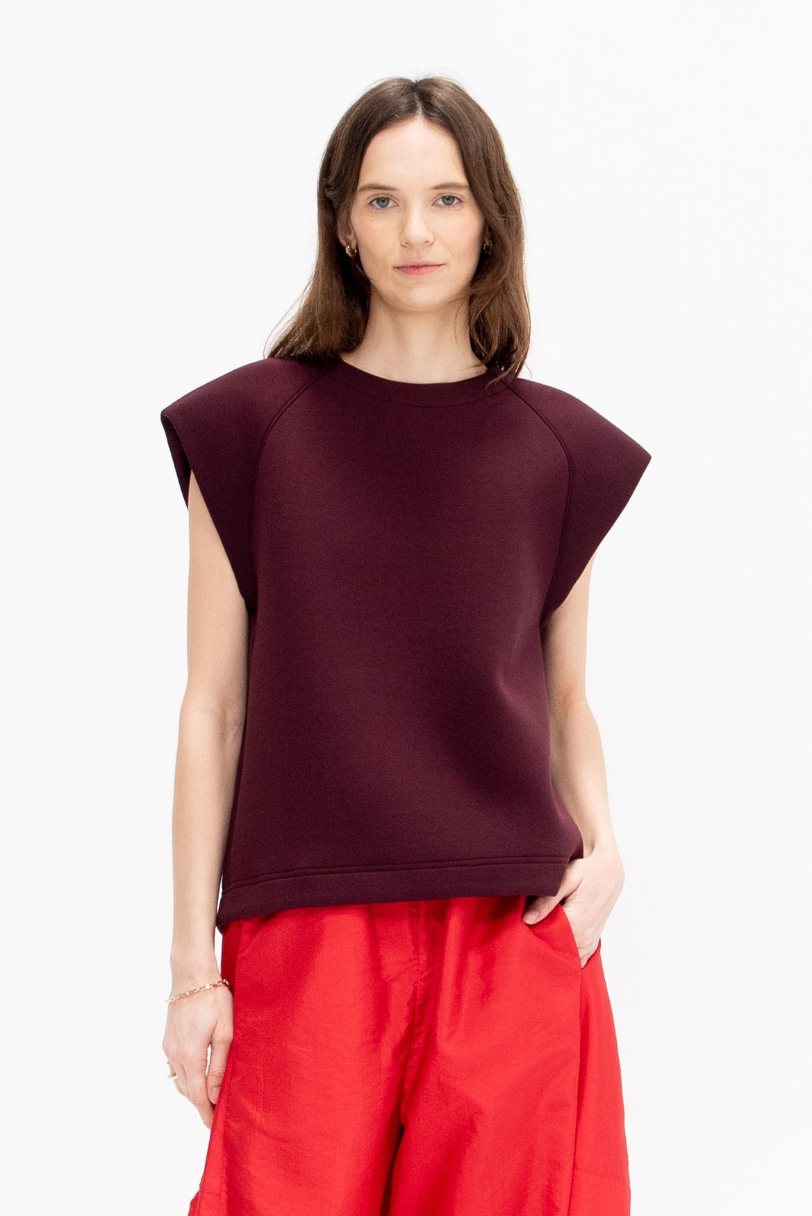 Tibi Bonded Viscose Sleeveless Top – Kick Pleat
