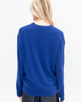 Washable Cashmere Easy V-Neck Sweater, Ink Blue