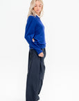 Washable Cashmere Easy V-Neck Sweater, Ink Blue