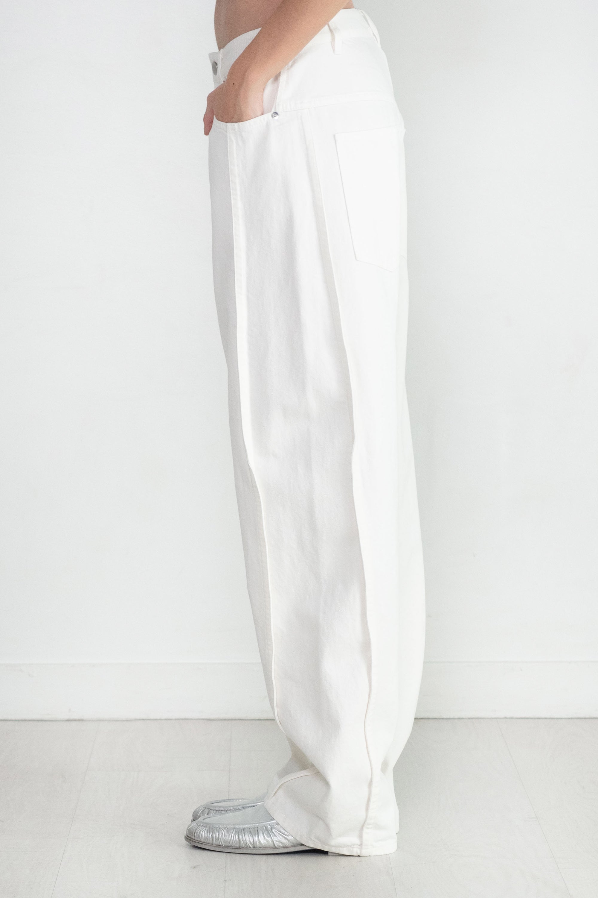 TIBI - Spring Denim Tuck Jean, White