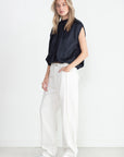 TIBI - Spring Denim Tuck Jean, White