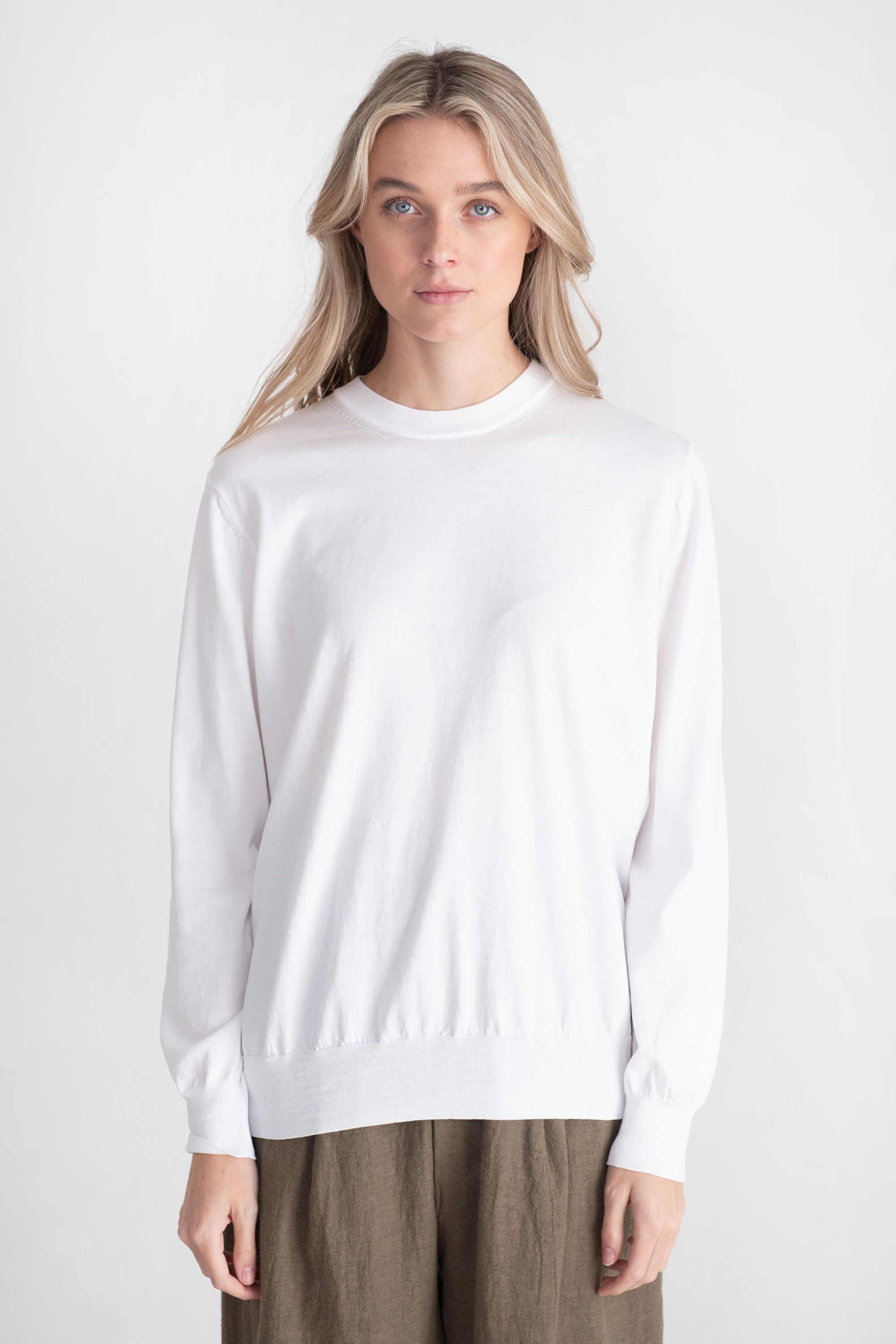 TIBI - Super Fine Gauge Perfect Men's Pullover, White